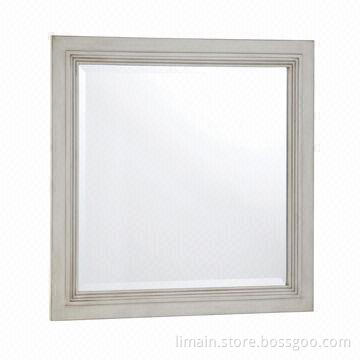 Bathroom Mirror with 30-inch Width, Square Decorative Frame